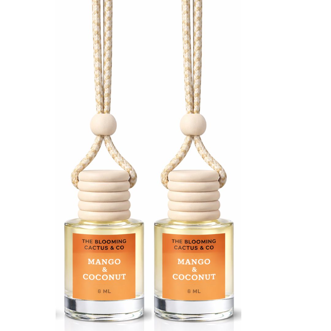 Car Air Hanging Fragrance Oil 2 Pack, Auto Freshener, Essential Oil Diffuser for Cars, Long Lasting Aroma Women Gift, Made in USA, Odors Eliminator, Interior Decor 8 ML