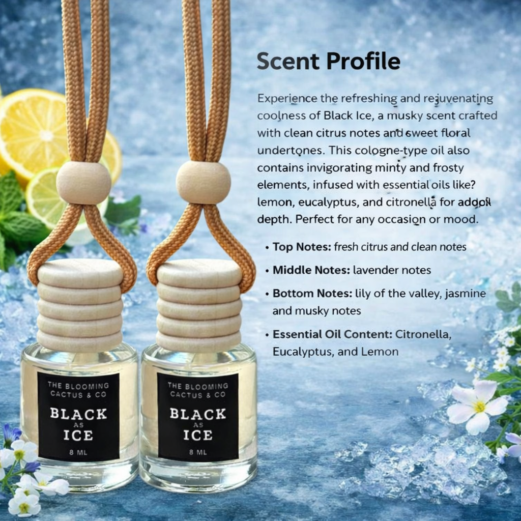 Car Air Hanging Fragrance Oil 2 Pack, Auto Freshener, Essential Oil Diffuser for Cars, Long Lasting Aroma Women Gift, Made in USA, Odors Eliminator, Interior Decor 8 ML
