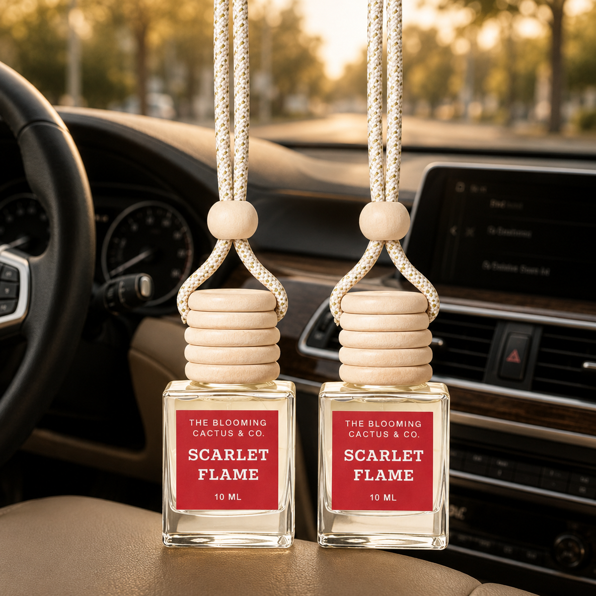 2 Pack Long Lasting Car Air Freshener, Hanging Fresh Aroma Diffuser, Natural Essential Oil Fragrance - Odor Remover, Auto Interior Decor, Made in USA 10 ML