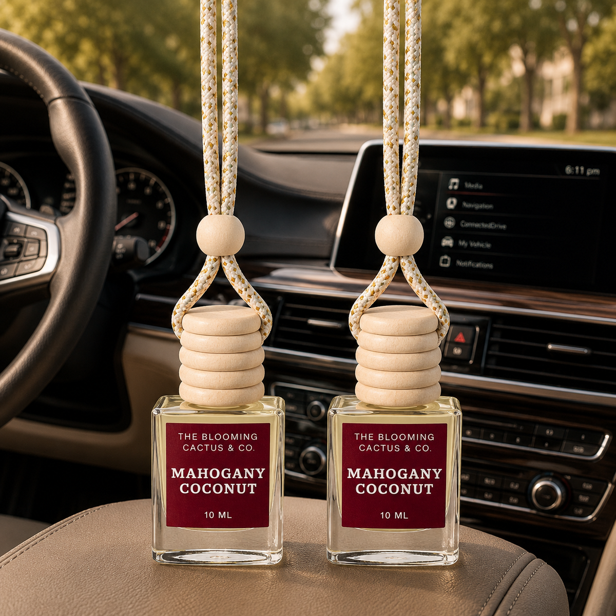 2 Pack Long Lasting Car Air Freshener, Hanging Fresh Aroma Diffuser, Natural Essential Oil Fragrance - Odor Remover, Auto Interior Decor, Made in USA 10 ML