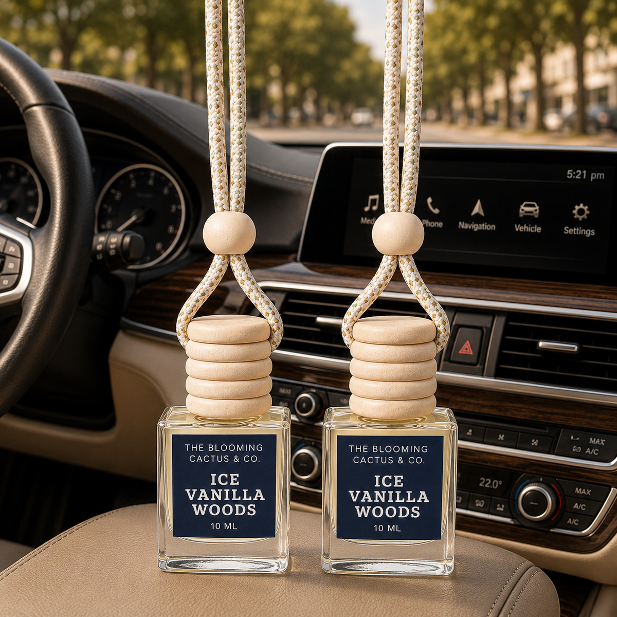 2 Pack Long Lasting Car Air Freshener, Hanging Fresh Aroma Diffuser, Natural Essential Oil Fragrance - Odor Remover, Auto Interior Decor, Made in USA 10 ML