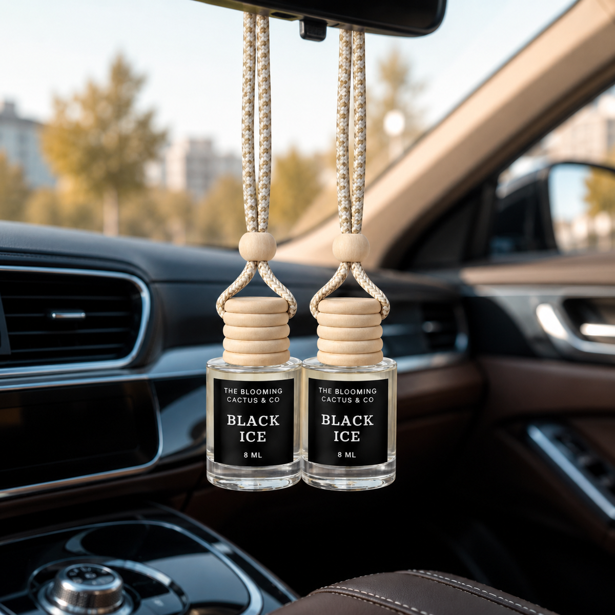Car Air Hanging Fragrance Oil 2 Pack, Auto Freshener, Essential Oil Diffuser for Cars, Long Lasting Aroma Women Gift, Made in USA, Odors Eliminator, Interior Decor 8 ML