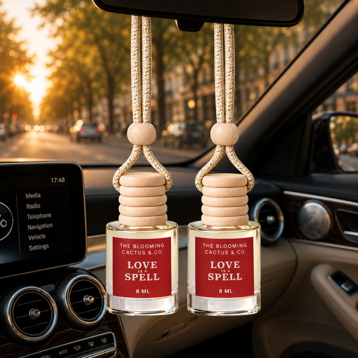 Car Air Hanging Fragrance Oil 2 Pack, Auto Freshener, Essential Oil Diffuser for Cars, Long Lasting Aroma Women Gift, Made in USA, Odors Eliminator, Interior Decor 8 ML