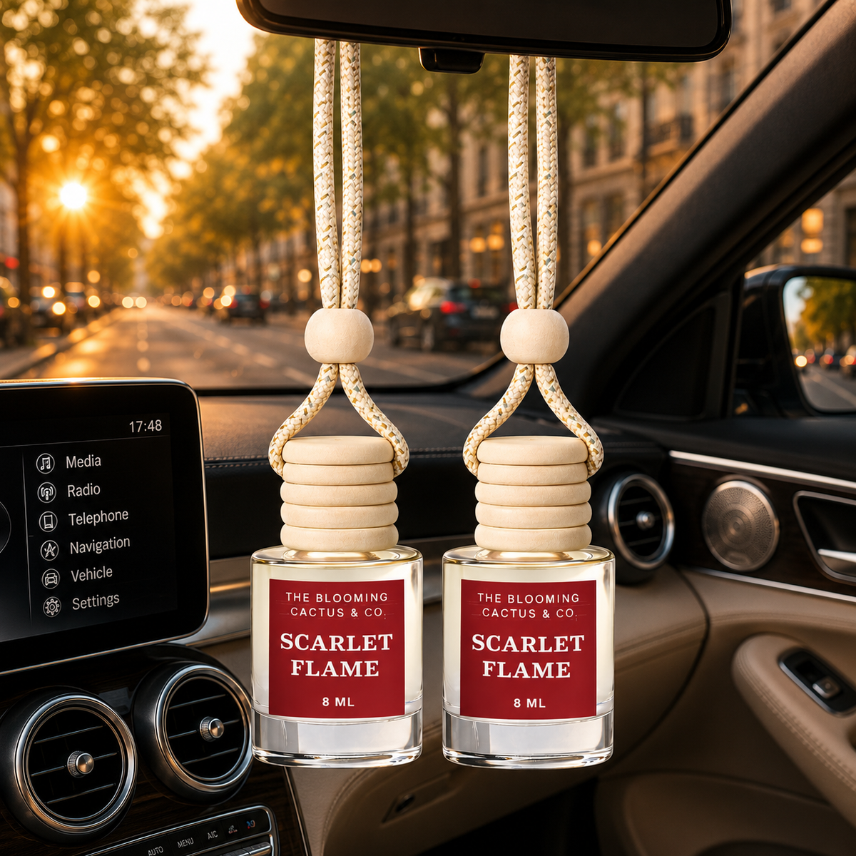 Car Air Hanging Fragrance Oil 2 Pack, Auto Freshener, Essential Oil Diffuser for Cars, Long Lasting Aroma Women Gift, Made in USA, Odors Eliminator, Interior Decor 8 ML